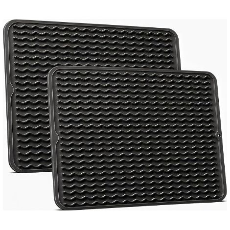 Tapis de cuisine en silicone, résistant à la chaleur et imperméable, idéal pour le plan de travail, le coin café, la cabine de douche et le revêtement du réfrigérateur. Dimensions : 45 x 40 cm. Couleu (1/5)