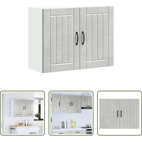 Küchenmöbel - Küchen-Hängeschrank Lucca Betongrau Holzwerkstoff (1/5)