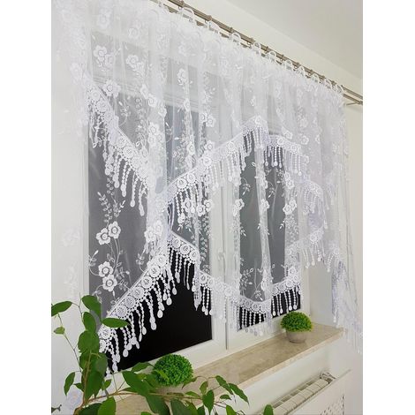Cortina marquesina de dos capas, guipur, 300x160 cm (1/5)