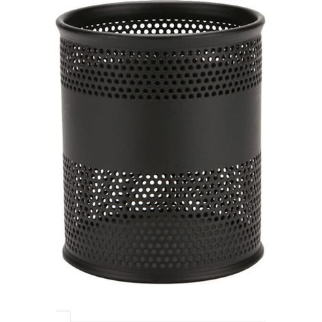 Stiftehalter aus Metall, runder Schreibtisch-Aufbewahrungsständer, Aufbewahrungsbox für Stifte/Lineale, ideale Dekoration für den Schminktisch (schwarz) (1/5)