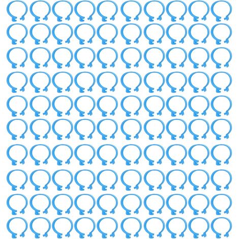 Lot de 100 Anneaux de Pied de volaille, Bandes d'identification pour Pattes de Poulet, Oiseaux, Canards, Anneaux de Cheville de Poulet à Boucle Ouverte (25 mm) (1/5)