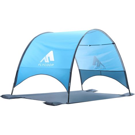 Parasol de Plage amélioré 2026 avec Protection UV UPF 50+ – Auvent de Plage Compact et Portable avec Ventilation à 360°, Cordes à Vent et piquets – Famille, Voyage, arrière-Cour, Parc (1/5)