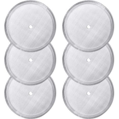 6er-Pack Ersatz-Siebfilter für French-Press-Kaffeemaschinen, wiederverwendbare Edelstahl-Siebfilter für universelle 1000-ml-/34-oz-/8-Tassen-French-Press-Kaffeemaschinen (1/5)
