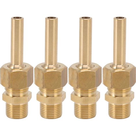Lot de 4 buses de fontaine en cuivre pur, grand modèle hexagonal à jet direct, filetage mâle simple G3/8 (1/5)