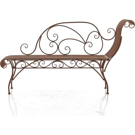 CLP – Banc de jardin Karma en fer – Style Art nouveau – Charge max 160 kg – Dossier incurvé pour confort – Patins de protection