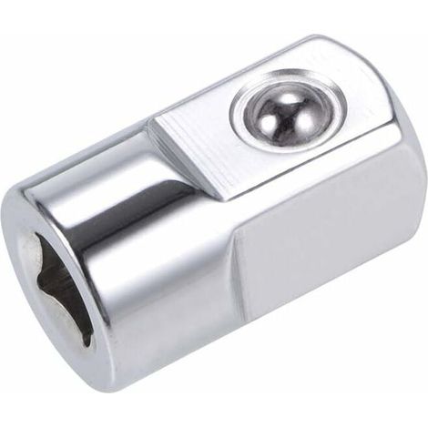 1 adaptateur de douille réducteur, 1/4" femelle vers 1/2" mâle, acier CR-V chromé, pour clés à chocs et espaces confinés (1/5)
