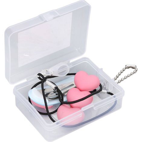 Porte-appareil auditif rouge coeur en forme de clip, cordon mignon pour enfant, contour d'oreille BTE portable (1/5)