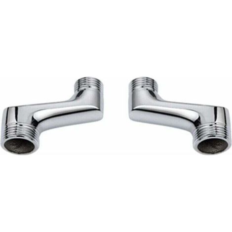 Duscharmatur mit Gegenwinkel, Reduzierstück aus Messing, verstellbarer Schwenkarm, Wandarmatur mit Gegenwinkel, Exzenterarmatur 1/2" 3/4", Chrom A (1/3)