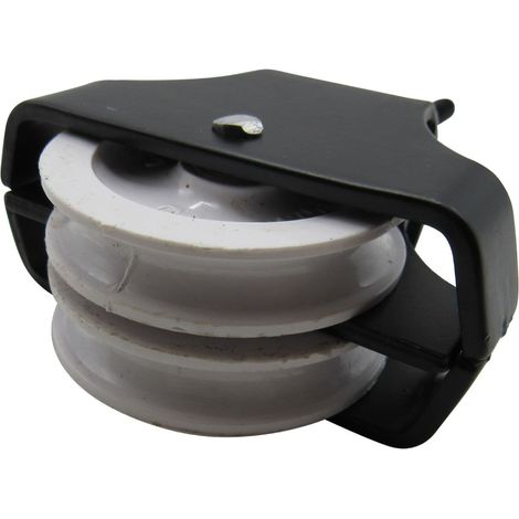 Double Line Screw In Pulley Wheel Black (Washing Clothes Airer Indoor Drying Creel Kit) (1/5)