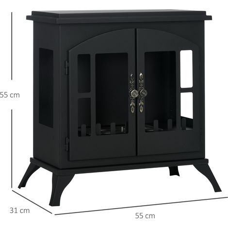 Réchaud à bioéthanol en acier inoxydable, brûleur de 0,9 L, autonomie de 3 heures, 55 x 31 x 55 cm, noir. (1/5)