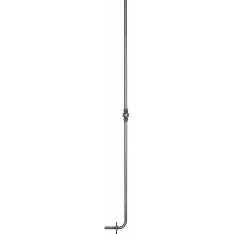 Deco Fer Forge – Barreau lisse décor boule 1200mm Ø14mm – Fer forgé à sceller – Équerre de rampe intégrée – Fixation par soudure (1/5)