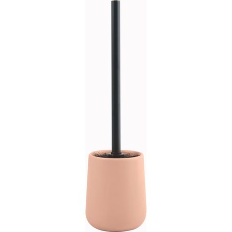 1 - Brosse WC - Support Mural - Tête en Silicone - Manche Ergonomique - Design Scandinave - Rose - 10,4x38,8 cm