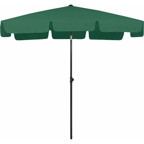 vidaXL Sombrilla de playa verde 200x125 cm (1/2)