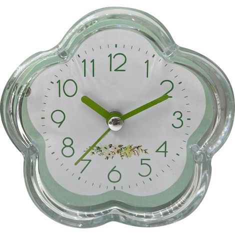 1 pcs Réveil De Chevet, Réveil Analogique Silencieux sans Tic-Tac, réveil à Pile, Réveil Silencieux, Horloge Analogique,(Green) (1/4)