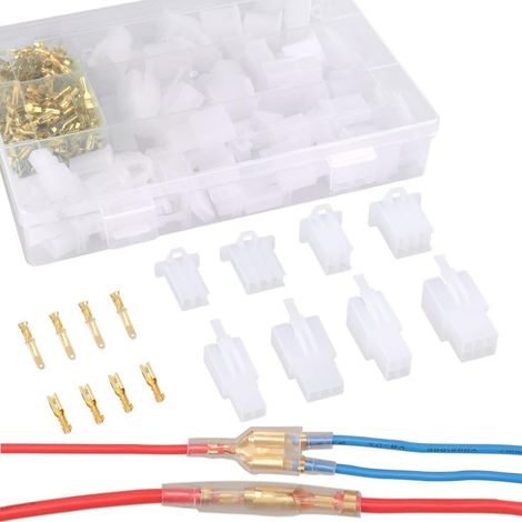 380 PCS Connecteur Électrique Moto 2 3 4 6 Broches,Connecteurs de Fil Électrique Automobile Broche Electrique Voiture 2.8mm Broche Fil Électrique Broche Electrique Moto pour Automobile Bateaux (1/5)