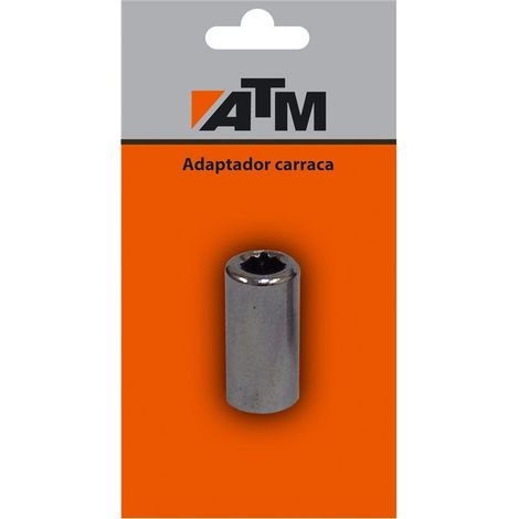 Adaptador carraca MARCA ATM con hexágono de 1/4" y longitud de 25 mm.