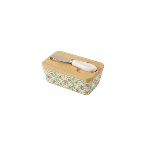 Beurrier en céramique avec couvercle et couteau, boîte à fromage de style européen (1/5)