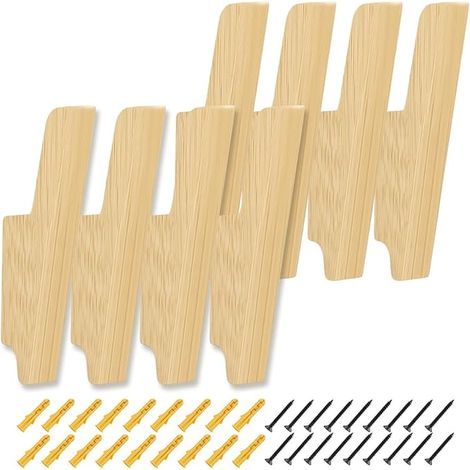 Wall Coat Rack, Solid Oak Wall Coat Rack, Wood Wall Hook, Hooks and Hooks for Home with Screws and Expansion Tube, for Home, Hotel, Office (1/5)