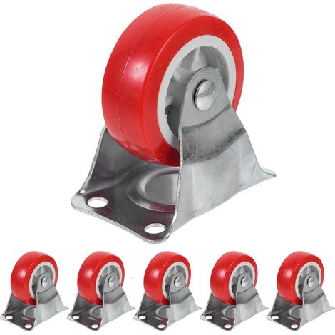 roulettes fixes en caoutchouc de 5 cm pour meubles et (1/5)