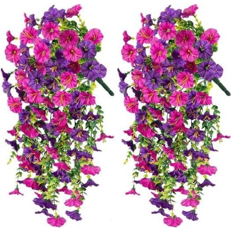 Plante Artificielle - Pétunias Suspendus - 77 cm - Lot de 2 - Résistantes aux UV (1/5)