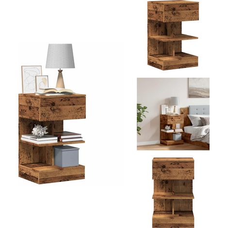 Nachttisch Altholz-Optik 40x35x65 cm Holzwerkstoff - Nachttisch - Nachttische - Nachtschrank - Nachtschränke (1/5)