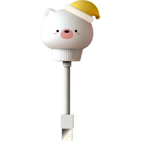 Niedliches LED-Nachtlicht mit Teddybär-USB-Anschluss, sanftes Licht, ABS-Vinyl, Schlafzimmer-/Badezimmerdekoration, umweltfreundliches und beruhigendes Design (1/5)
