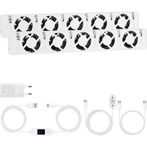 TolleTour Set doppio amplificatore per radiatori  Cinque fori di ventilazione - Temperatura regolabile Adatto per una lunghezza di 150-200 cm Ventilatore per radiatori (1/5)