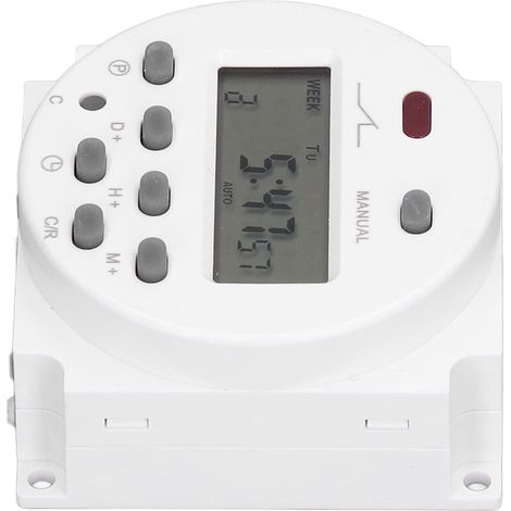 Minuteur Électronique Programmable LCD Commande Horloge Relais 12V CN101A 16 Cycles Marche/Arrêt Interrupteur Digital (1/5)