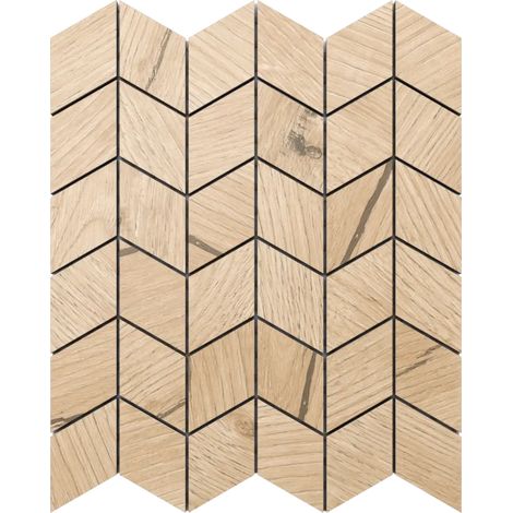 Ilcom mosaico in gres su rete per bagno e cucina R9 29cm x 25.2cm - Maple chevron (1/3)