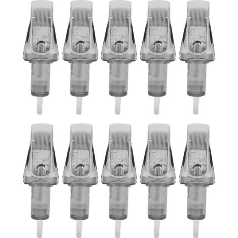 10 aiguilles de cartouche d'ombrage professionnelles en acier inoxydable jetables, lame plate modèle 1229M1 (1/5)