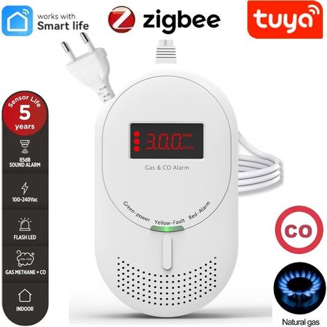 Tuya Rilevatore Combinato di Gas e Monossido di Carbonio Smart Zigbee
