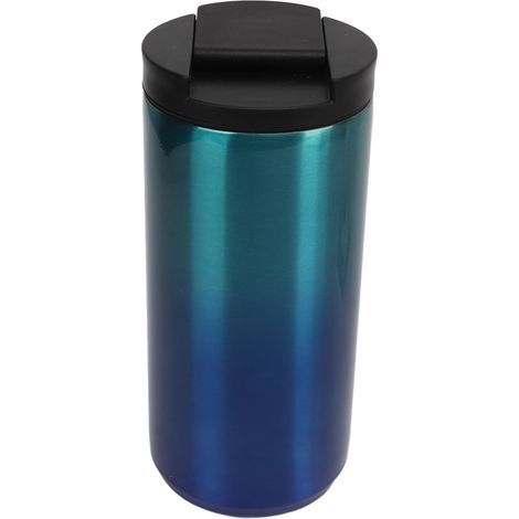 Mug isotherme en acier inoxydable, grand format, dégradé de couleurs, antidérapant, 350 ml, bleu dégradé (1/5)