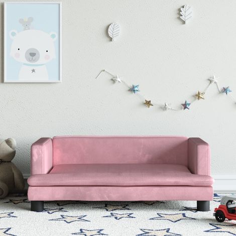Canapé pour enfants Canapé Sofa scandinave rose 80x45x30 cm velours 26473 (1/5)