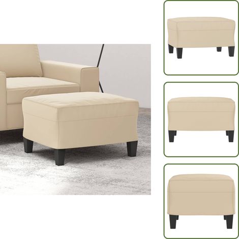 Meuble moderne - vidaXL Repose-pied Crème 60x50x41 cm Tissu microfibre - Tissu microfibre (1/5)