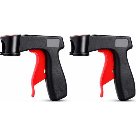 Mango para pistola de pintura, 2 piezas, latas de aerosol, soporte para latas de aerosol, accesorios para máquina de pintura, para ruedas de bricolaje, negro y rojo (1/5)