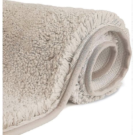 Tapis de bain antidérapant en microfibre à poils longs, tapis de sol lavable en machine avec microfibre douce et absorbante (1/5)