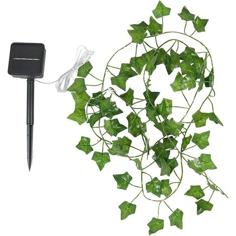 LED Solar String Lights, Artificial Ivy Leaf Lamp, 8 Modes, Waterproof Solar Powered Maple Leaves for Garden, Patio, Yard, Party (10m, 100 LEDs) MUMU (1/4)