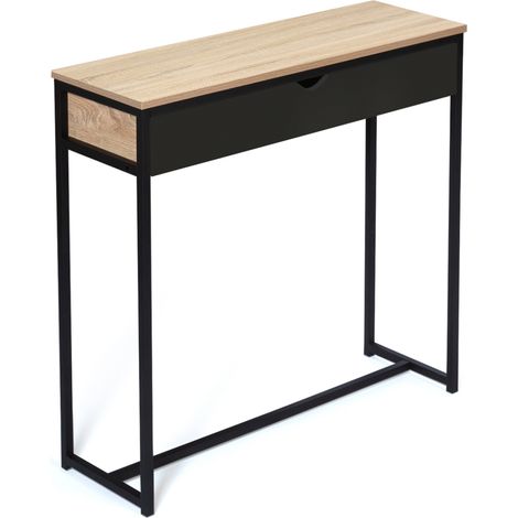 Konsole 1 Schublade schwarz BOSTON Industriedesign