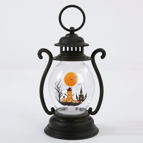 Lanternes décoratives d'Halloween : lanternes citrouilles, bougies LED, bougies scintillantes sans flamme, décorations de jardin d'Halloween (1/5)