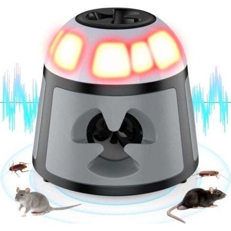 ALLIANDISUltrason Souris et Rats, Repulsif Souris Ultrasons 360° Anti Souris avec Lumière LED Appareil Ultrason pour Nuisible Rongeurs Plug in Répulsif Intérieur Dispositif Anti Nuisible Cafards pour (1/5)