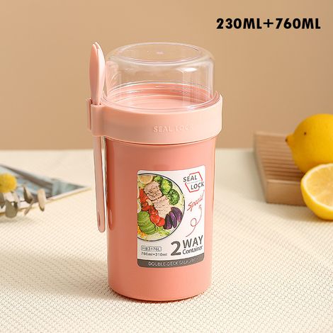 Frühstücks-Haferflocken-Müsli-Nüsse-Joghurt-Salatbecher-Verschlussbehälter Rosa Rosa (1/5)