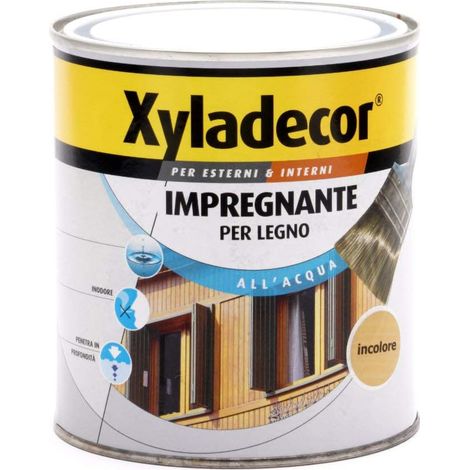 Xyladecor IMPREGNANTE ALL' ACQUA per Legno vernice Fondo per Interni ed Esterni, Inodore, colore INCOLORE 750ML, 750 ML (1/3)