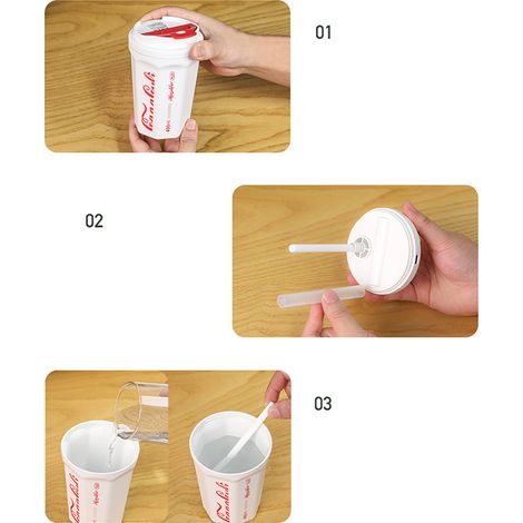 Diffuseur d'huiles essentielles sans fil 400ml forme gobelet en ABS avec batterie lithium, brumisateur d'air sans bouton pour voiture et chambre, blanc (1/3)