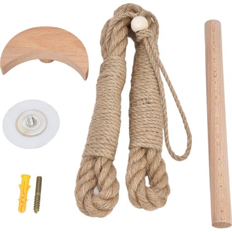 Porte-rouleau de toilette mural en corde de jute, créatif pour salle de bain (modèle lune), sans perçage, porte-serviettes enroulé (1/5)