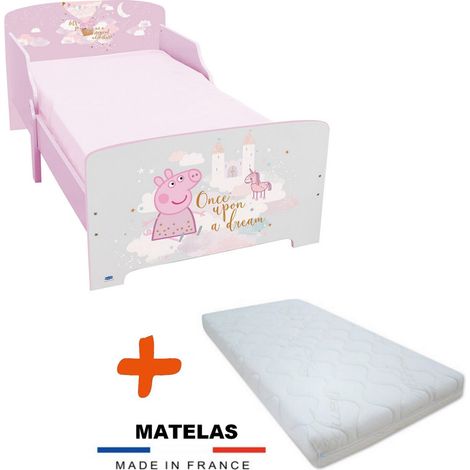 Lit+ matelas Peppa pig Lit + Sommier + lattes + Matelas - 70x140 cm (1/3)