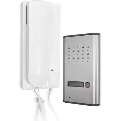 Scs Sentinel – Interphone audio filaire 2 fils 12V – Combiné intérieur avec ouverture de porte – Platine de rue en aluminium – Installation simple - 3208D