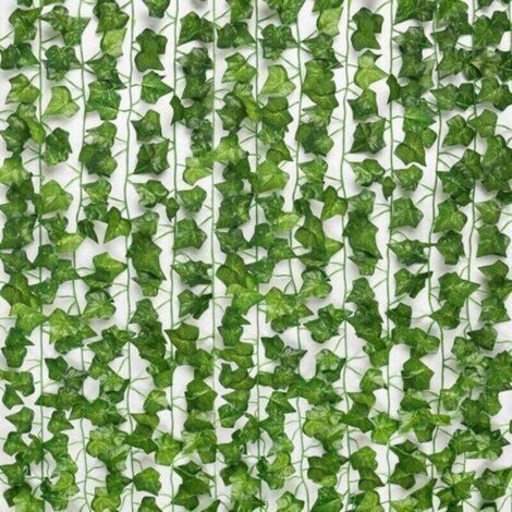 Lierre Artificiel Guirlande Chambre. 12 Pièces 26.4m Faux Lierre. Lieres Artificielles Decoration pour Cuisine. Patio. Balançoire. Mariage. Bureau. Fête. Noël. Décoration d'halloween. Vert. (1/5)