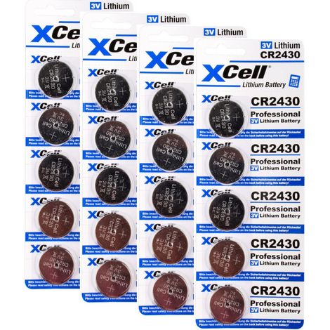 20x CR2430 Lithium-Knopfzelle 3V / 290mAh (4x 5er Pack) (1/2)