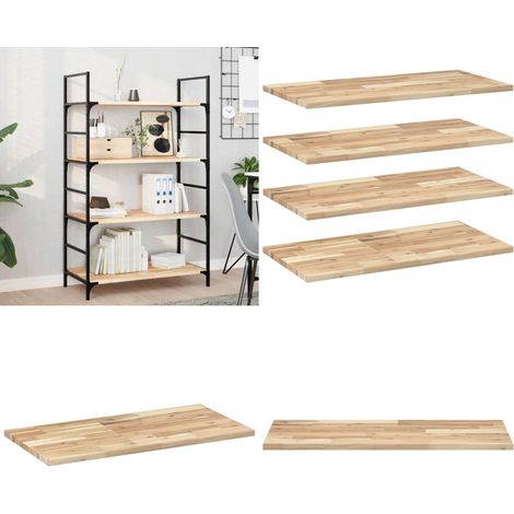 Schweberegale 4 Stk. 100x40x2 cm Massivholz Akazie Unbehandelt - Akazienholz - Wandregal (1/5)