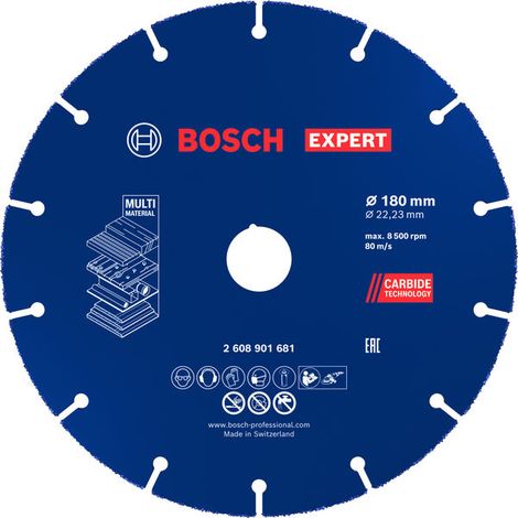 Bosch EXPERT Multi Material Carbide Cutting Disc 180 x 22.23 mm 2608901681